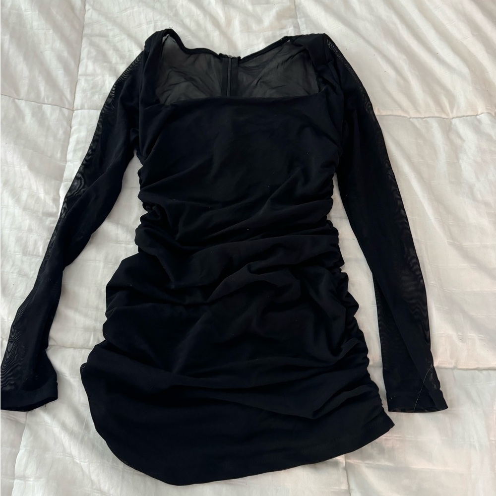 Balck long sleeve mini dress